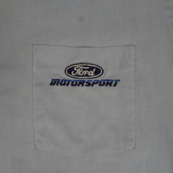 FORD MOTORSPORTS EMBROIDERED LOGO BUTTON UP MENS 15.5 L190 (SPOT C PICS) - Picture 2 of 9